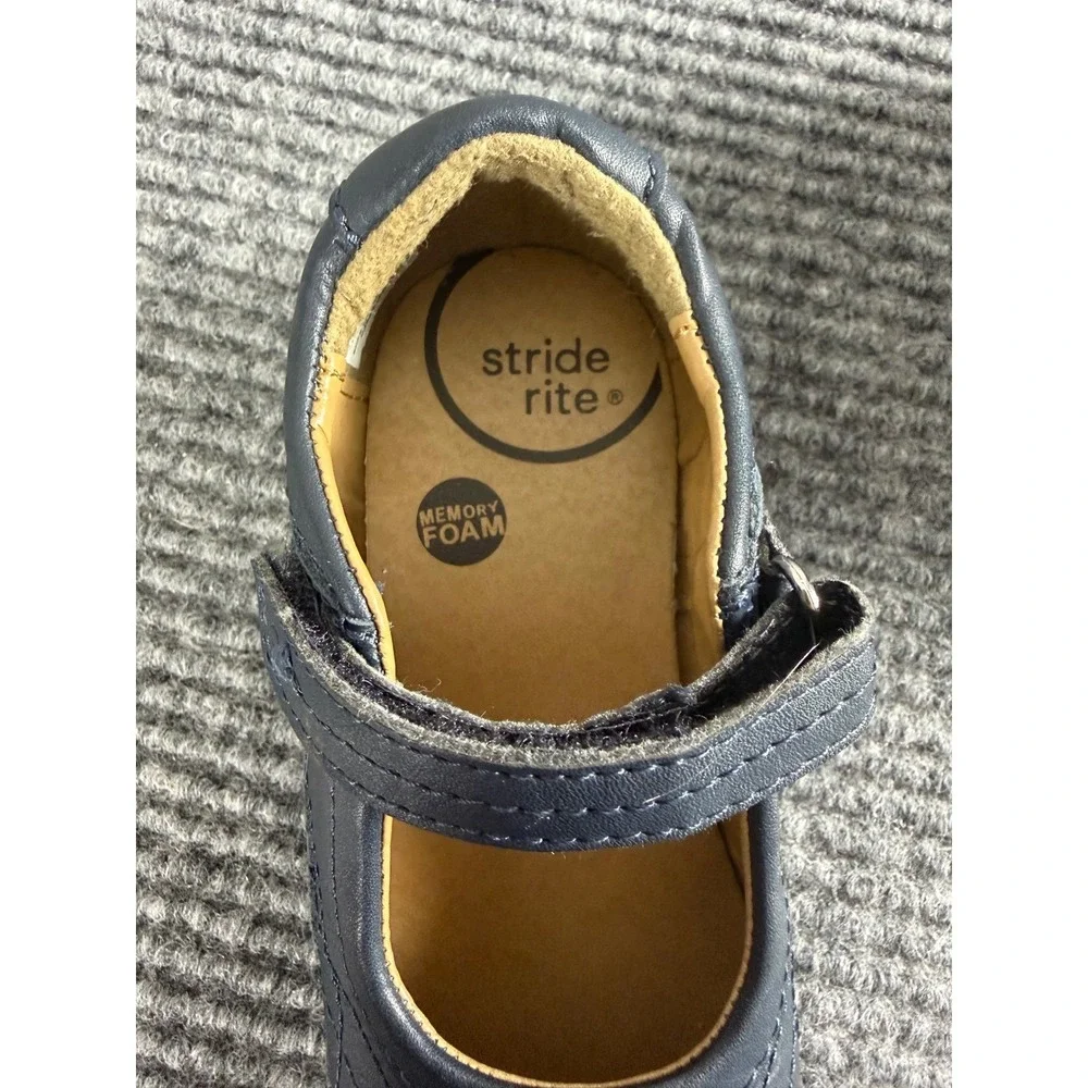 Stride Rite Claire Girls Navy‎ Blue Leather Mary Jane Shoes Size 10M CG47392